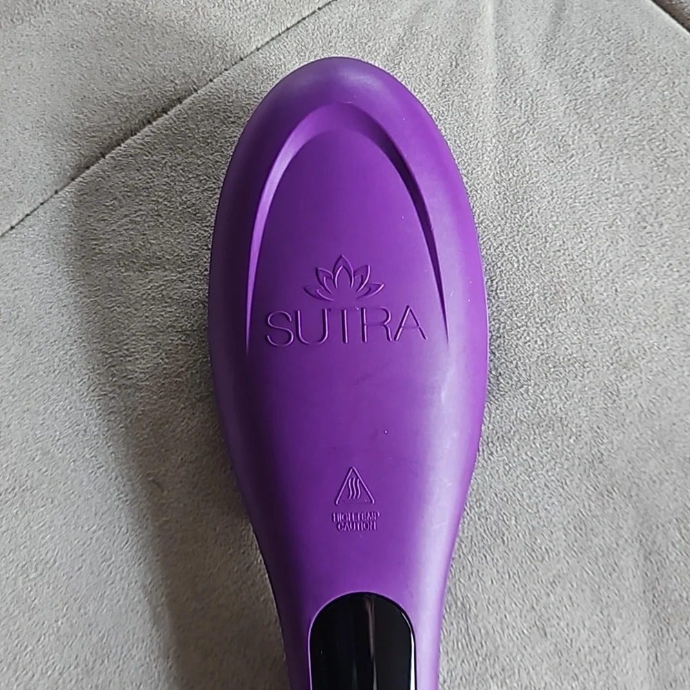 Sutra Heat Brush Hair Straightening Brush Purple Swivel Cord Auto Shutoff
